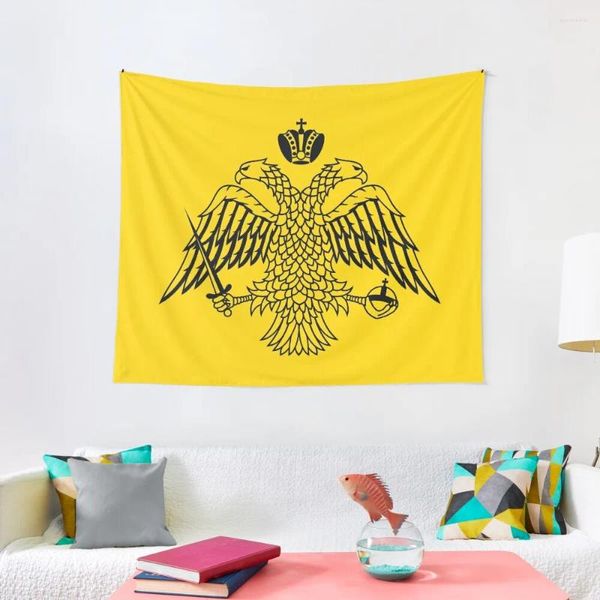 Wandteppiche Byzantinische kaiserliche Flagge durch die griechisch -orthodoxen Kirchen Wandtezimmer Schlafzimmer Deco ästhetische Dekoration