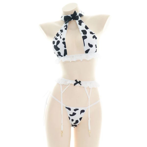 Anilv Cow Series Swimsuit Bodysuit Bikini cameriera unifrom Costume Summer Beach Kawaii Girl Swimwear Skirt Uniform Set cosplay