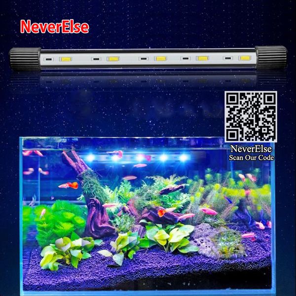 Dalgıç LED Akvaryum Işık Balık Tankı Bar Strip lambası 17/24/34cm Sualtı Aydınlatma Mavi+Beyaz LEDS Su geçirmez LED dekorasyon