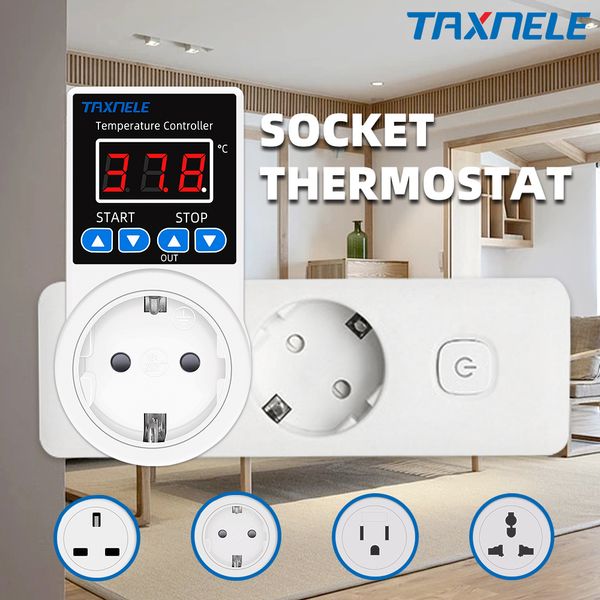 Socket Thermostat Digital Temperatur Controller Socket Outlet 110V 220 V NTC -Sensor -Sondenheizungskühlung EU US UK Plug