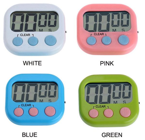 Küchentimer Magnetic LCD Digital Countdown Timer Alarm mit Stand White Kitchen Praxis Kochuhr Studien Timer Einnahmen