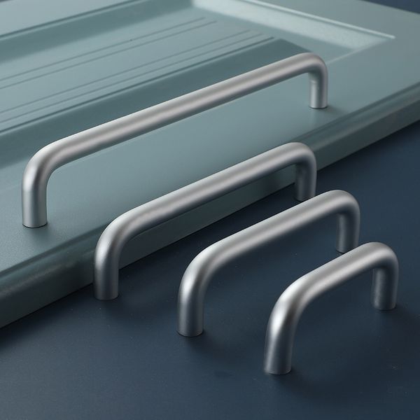 Clears Drescer da porta AOBT Holoque de pérola Acessórios de cozinha de prata Cabinet Pulls Pulls 64mm-320mm Hardware de mobília de guarda-roupa