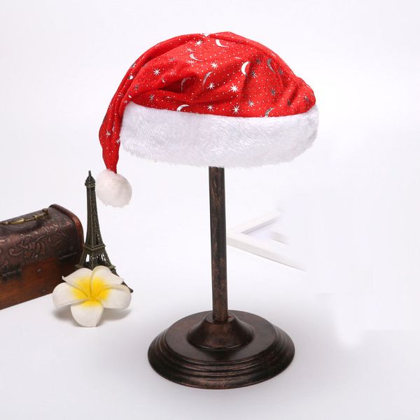 30 ПК Золотой серебряный снежинок Санта -Клаус Подарок с мячом мягкой теплой шляпой детей взрослые рождественские украшения