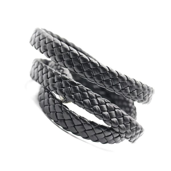 1 metro 12x6mm 9x4mm preto marrom com os cabos de couro com bracelete de couro de couro de diy