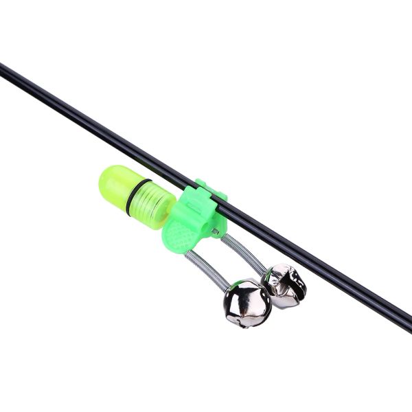 20/30/50pcs LED Night Fishing Rod Bite Bite Alarm Light Twin Bells Clip Alerter Sea Fishing Praktische Werkzeuge Fischereizubehör