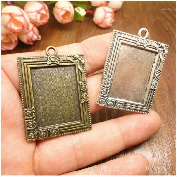 10pcs retrô antigo bronze mini pintura quadro criativo decorativo decorativo pó pingente de decoração caseira peças12638