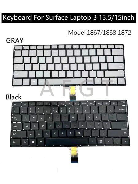 Tastaturen Original -Tastatur für Microsoft Surface Laptop 3/4 13.5in1867 1868 15in 1872 1951 Notebook Ersatztastatur US -Version US -Version