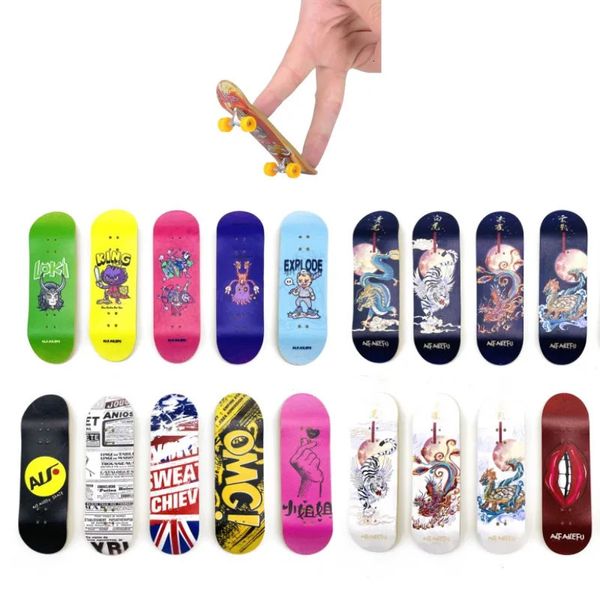 Mini skateboard mini creativa fingerboard colorato skatepark acero doppio rocker sport cuscinetti e tavola per diapositive di palma 240327