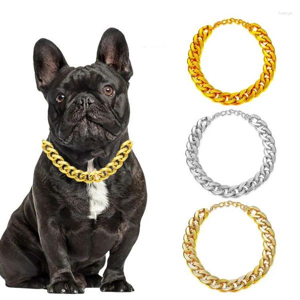 Dog Apparel Gold Colar Chain For Dogs Abs Plástico Coloque Puppy Cosplay Gardaça