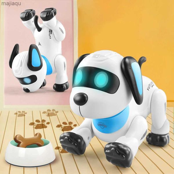 Animais elétricos/RC Novo Máquina de estimação eletrônica de cachorro Biomimética Cão Inteligente Efeitos Especiais Música Reversa Dança Childrens Remote Control Toy Dogl2404