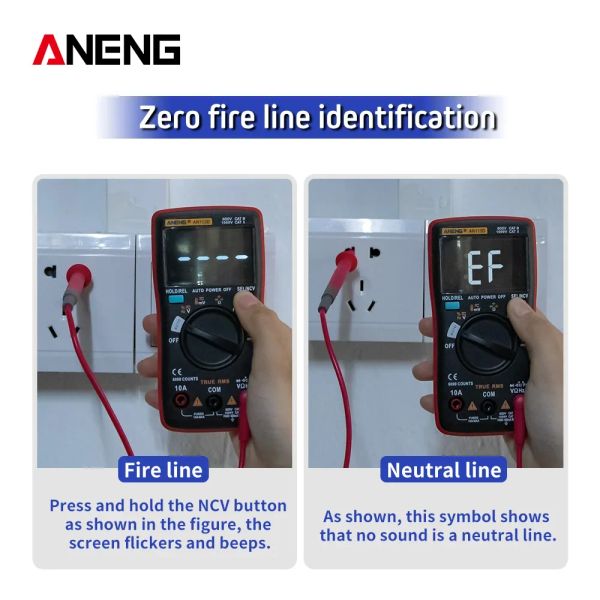 ANENG AN113D PROFISSIONAL DIGITAL ELÉTRICO Multímetro 6000 Testador de transistor de contagem Rang Rang ACDC TOLTAGE Corrente Detector