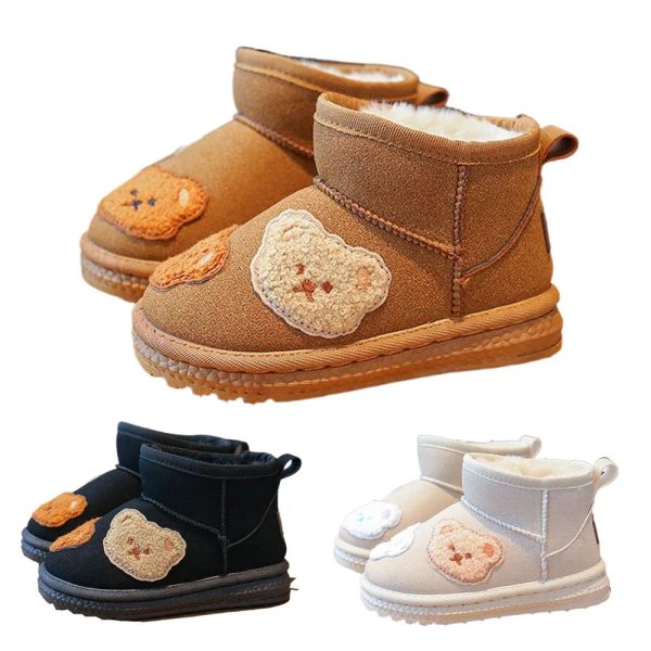 Stivali portano stivali da neve per bambini peluche antiscizzi calorosi stivali invernali coreani ispessali per bambini scarpe invernali per ragazzi ragazzi