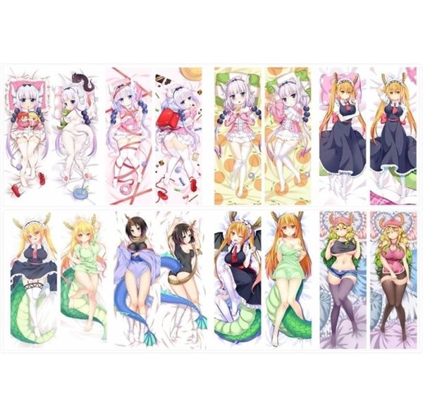 Caixa de travesseiro Anime japonês Miss kobayashi039s dragão empregada kanna kamui tohru abraçando corpo Dakimakura travesseiro Y200104283L9190244