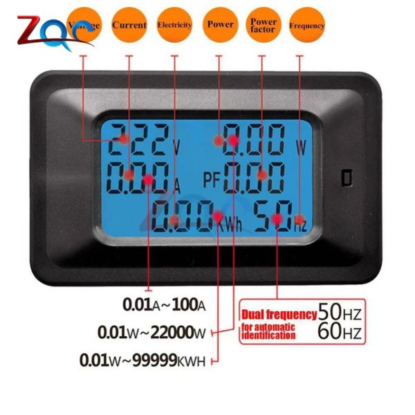 AC 5KW 85 ~ 250 V Tensione digitale Metri Indicatore Energia di potenza Voltmetro AMPERE AMMETRO AMPS Volt Wattmeter Tester Rilevatore