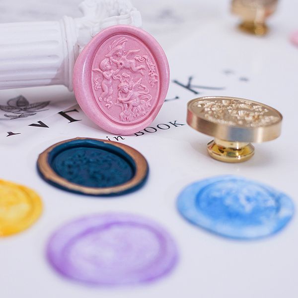 Fiori in rilievo in rilievo 3D Ginkgo Sealing Cera Stamp Girl Motorbik Copper Testa per le carte Scrapbooking Inviti di nozze regalo