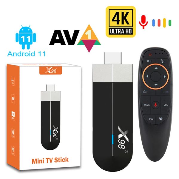 Caixa X98 S500 Smart TV Box AmLogic S905Y4 Android 11.0 Caixa superior 4GB 32GB 2.4G 5G Dual WiFi AV1 HDR10+ Receptor de Media Player