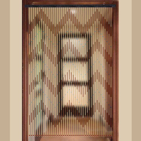 Yüksek kaliteli ahşap kapı perde panjurları el yapımı sinek ekran ahşap boncuklar oda bölücü 31 çizgi toksik olmayan koku yok 90x220cm