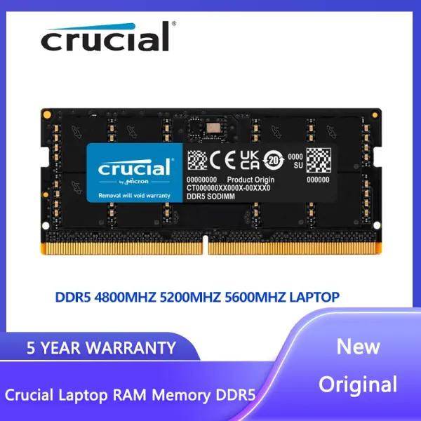 RAMS Crucial Laptop RAM Speicher DDR5 16 GB 32 GB 48G 4800 MHz 5200 MHz 5600MHz 1.1V CL40 262Pin für Notebook -Modul Sodimm