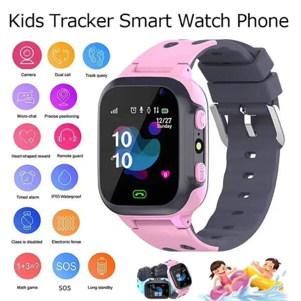 Смотреть 2023 Kids Smart Watch Waterproane Sos Antillost Phone Watch Sim Card Location Tracker Child Smart Wwatch Kids Gift для iOS Android
