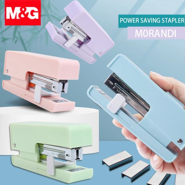 Stapleler MG Morandi Color Sprapler com Staples 24/6 26/6 Salvando o grampeador de energia para artigos de papelaria Acessórios para escritórios de material escolar