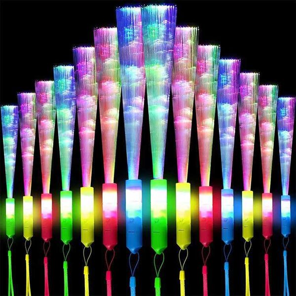 LED Çırpma Oyuncak 1pc/3pcs/5pcs Renk Optik Elyaf Floresan Çubuk LED Çubuk Parlayan Parti Düğün Sahne LED UYGUN ÇOCUK KONSERİ OPTİK FIBERROD 240410