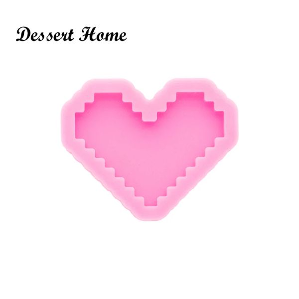 Dy0449 Badge Heart Badge e stampi di resina epossidica a stampo silicone fasciame fatti fatti fatti a mano muffe luccicanti stampi per torta al cioccolato