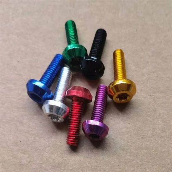 10pcs m5 m6*16/20/25 Alumínio colorido torx redonda de cabeça hexágica parafusos allen parafusos parafusos parafusos