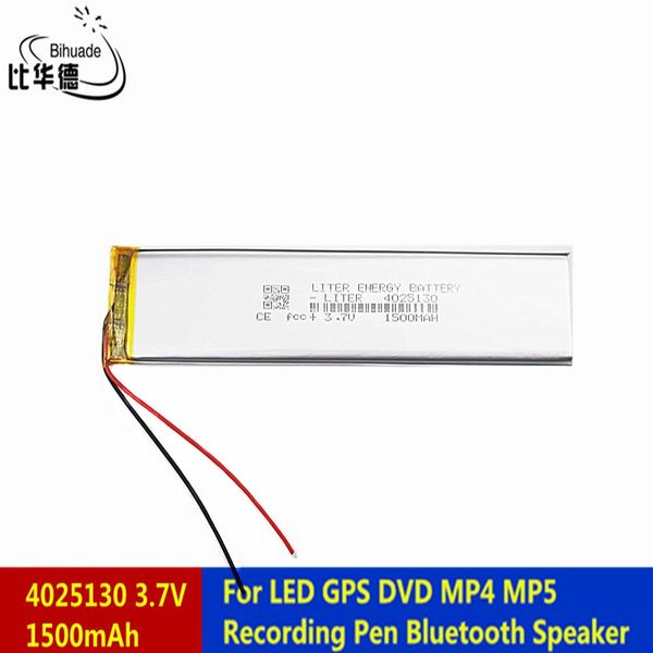 Litre Enerji Pili 3.7V 1500mAh 4025130 LED GPS DVD MP5 Kayıt Kalemi için Lityum Polimer Lipo Şarj Edilebilir Pil Bluetoot