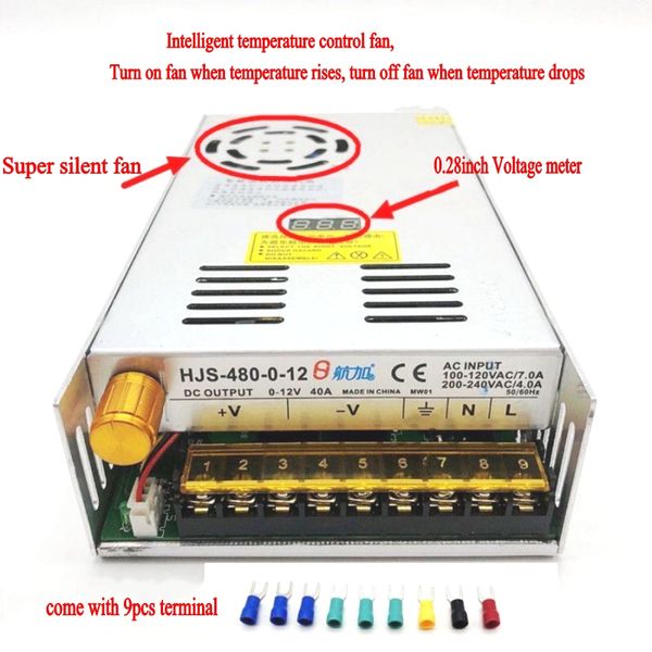 CONVERTER AC-DC 110V 220V a DC 12V 24V 36V 48V 60V 80V 120V 480W Display digitale Switching Power Supputh