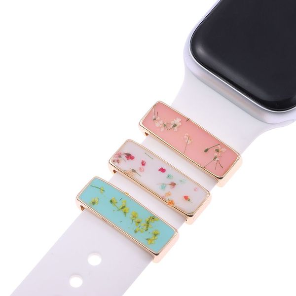 Novo para Apple Watch Band Metal Charm Decorativo Glato Droga Anel de Flora Diamante Ornamento