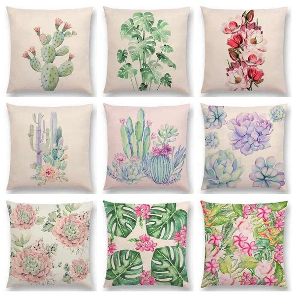 Pillow Tropical Style Flowers Cober