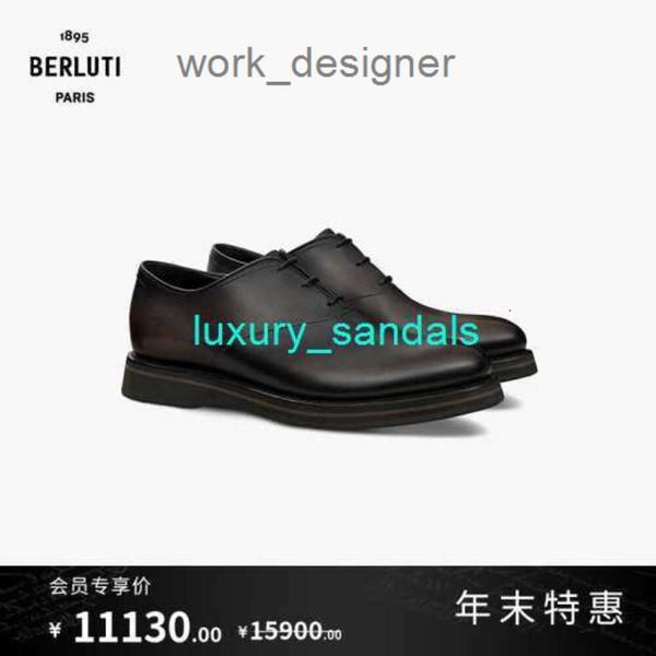 Berluti Mens Trade обувь кожа Oxfords обувь Berluti Alessio Calf Кожаная оксфордская обувь Мужская кожаная обувь коричневая коричневая 075 HB0C 9ZT7