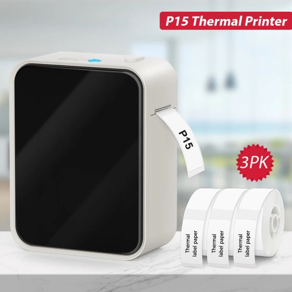 Camundonoso fabricante de etiquetas portáteis P15 Impressora térmica Bluetooth Impressora Mini Rótulo Sem fio semelhante ao Niimbot D11 Rotulagem Hine D110 D101