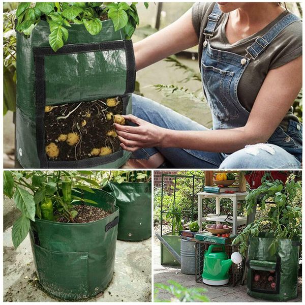 Картофельная контейнерная сумка овощная патио томатное мешок садовая садовая садовая посадка горшок прочные сады садовые инструменты