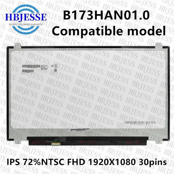 Bildschirm 17.3 '' für MSI GT72 GT73 Laptop Bildschirm B173HAN01.0 LP173WF4 SPF6 F1 F5 B173HAN01.3 N173HCEE31 FHD 1920*1080 EDP 30Pins