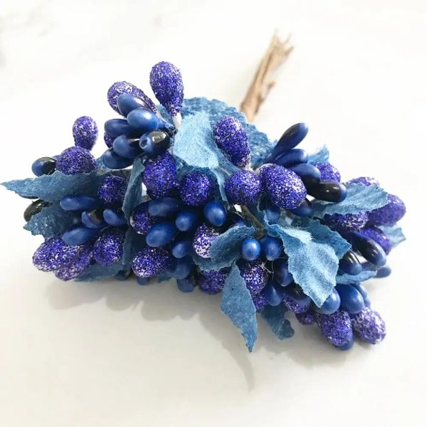 6/10/201/20/200pcs misto royal azul azul cereja estames frutas pacote diy bolo de casamento de Natal Decoração