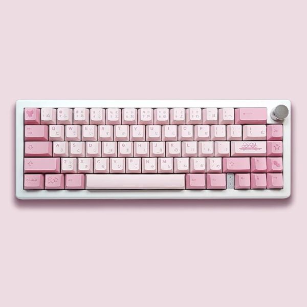 Acessórios Bowz Ania tema PBT Dye Sub Small Conjunto completo de teclado mecânico DIY CAPS CHERRY Perfil Caps de chave rosa