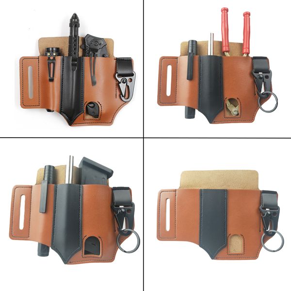 Guaina in pelle multitool tattica per mantello per utensile per cinghia di organizzatore tasca