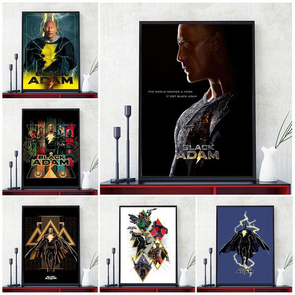 Black Adam Villain Superhero Art Poster Print Villains United Shazam Superpowers Wall Art 2022 Film di supereroi Stampa tela