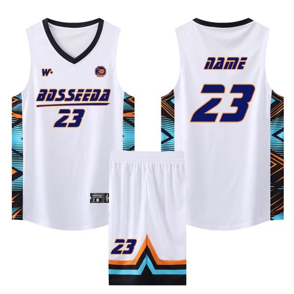 Jerseys de basquete masculino Terno Patch Work Jersey Jersey Uniforms Sport Kit Camisetas de basquete juvenil Shorts Definir personalizado