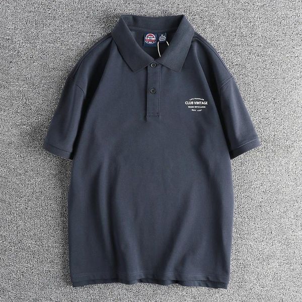 Männer Polos Retro Brief bedruckte Perle Baumwollmänner Polo Shirts England Style Classic Business T-Shirt für Ol Youth Summer Casual Tees Tops