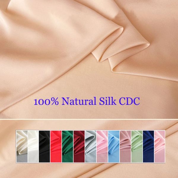 100cm*114cm de tecido de seda natural CDC para vestido 100 pura de seda de seda de chine