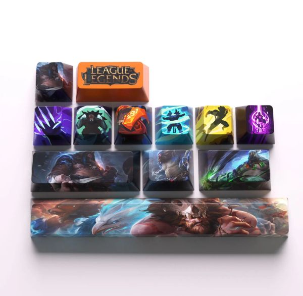 Topi 12pcs League of Legends Custom All Champion Summoner Heroes Personality Keycap per il gioco meccanico Mini Keycaps