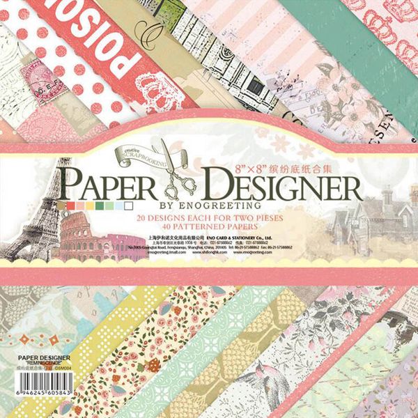 Sıcak Satış Basılı Desen Arka Plan Zanaat Kağıt Origami Scrapbooking Fotoğraf Albüm 40 SAFA KART KART SETİSİ Damask Scrapbook