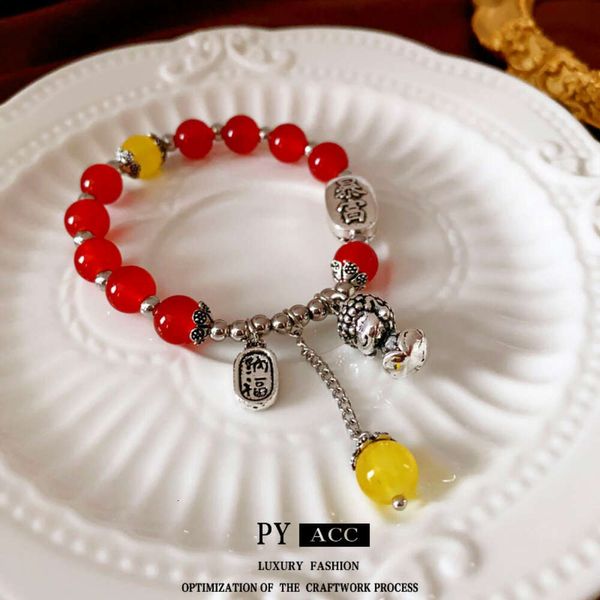 Brand rotondo in vetro in stile cinese Rich Buddha Statue personalizzata Nuovo design alla moda alla moda Bracciale