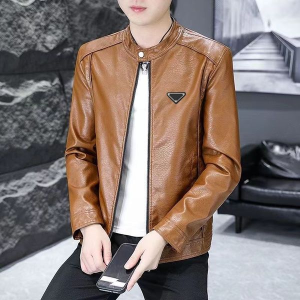 Jaquetas de couro masculino de outono Designer Men Jacket Casaco Slim Faux Leather Motorcycle Jackets Faur Slodes de manga longa Casacos de jaqueta de roupas