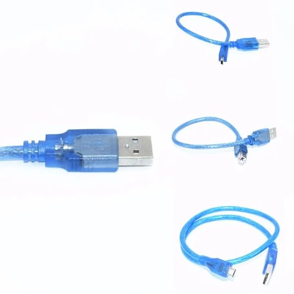 Cavo USB per UNO R3/Nano/Mega/Leonardo/Pro Micro/Due Blue di alta qualità Un tipo USB/Mini USB/Micro USB