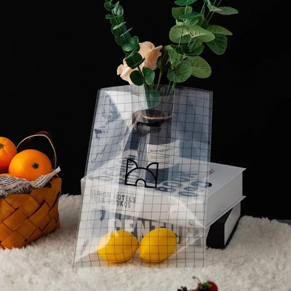 50 pezzi trasparenti sacchetti di plastica per alimenti addensati trasparente sacca confezione da imballaggio caramelle con forniture per matrimoni per feste per la festa