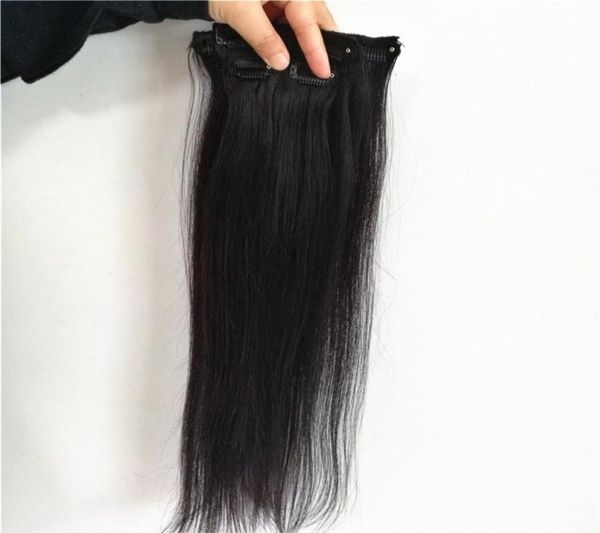 Brasilianer Virgin Hair Seidig gerade Clip in menschlichen Haarsets natürliche Farbe kann 80G 100 g DHL ups9891889 gefärbt werden