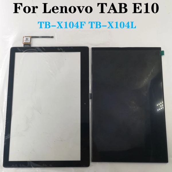 Панели для Lenovo Tab E10 E 10 TBX104 TBX104F TBX104L TB X104 X104L X104F ЖК -дисплей Сенсорный экран Дигитизатор Стеклятор Стекло.